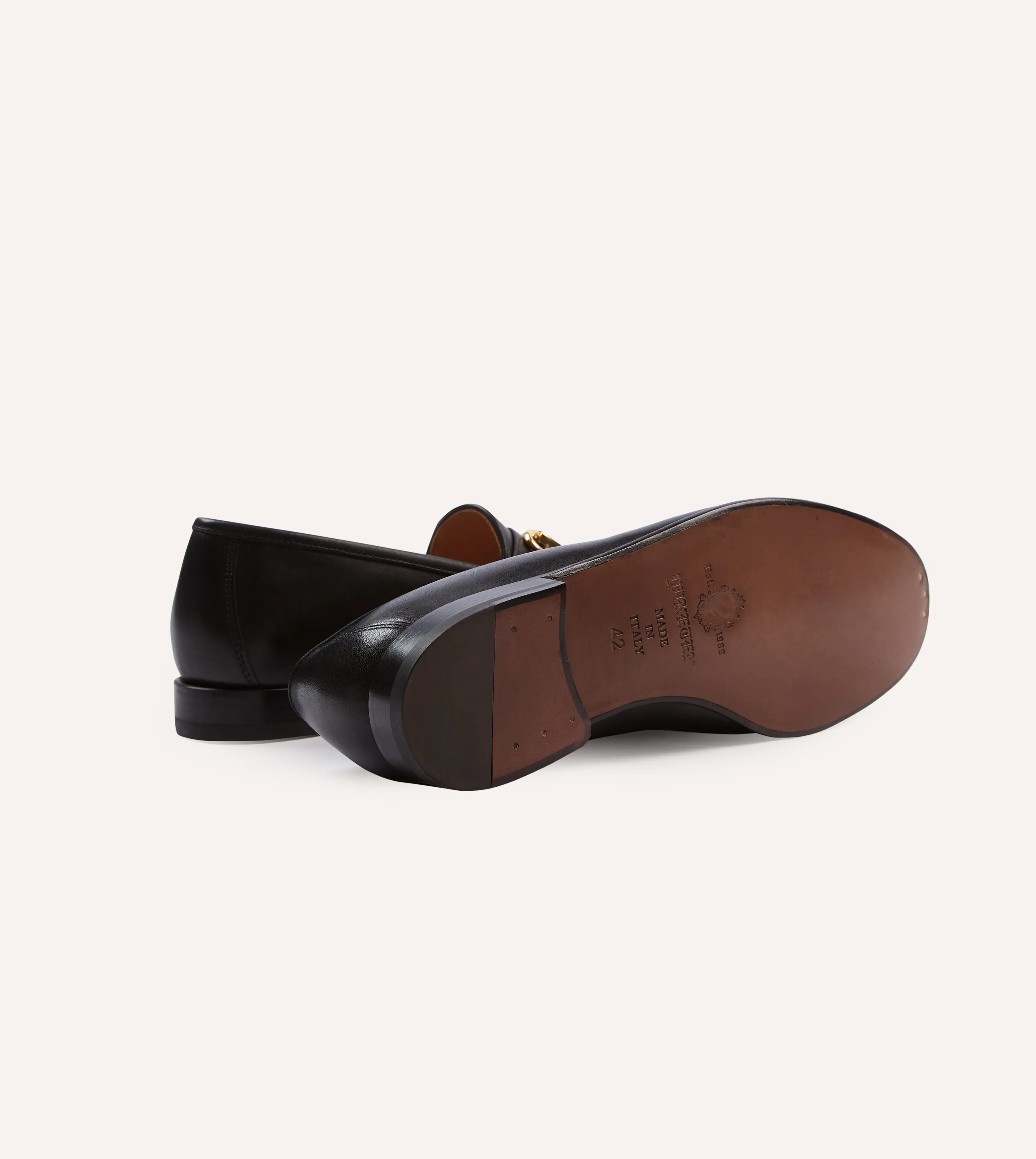 Yuketen Moc Ischia Black Leather Bit Loafer running - specific features
