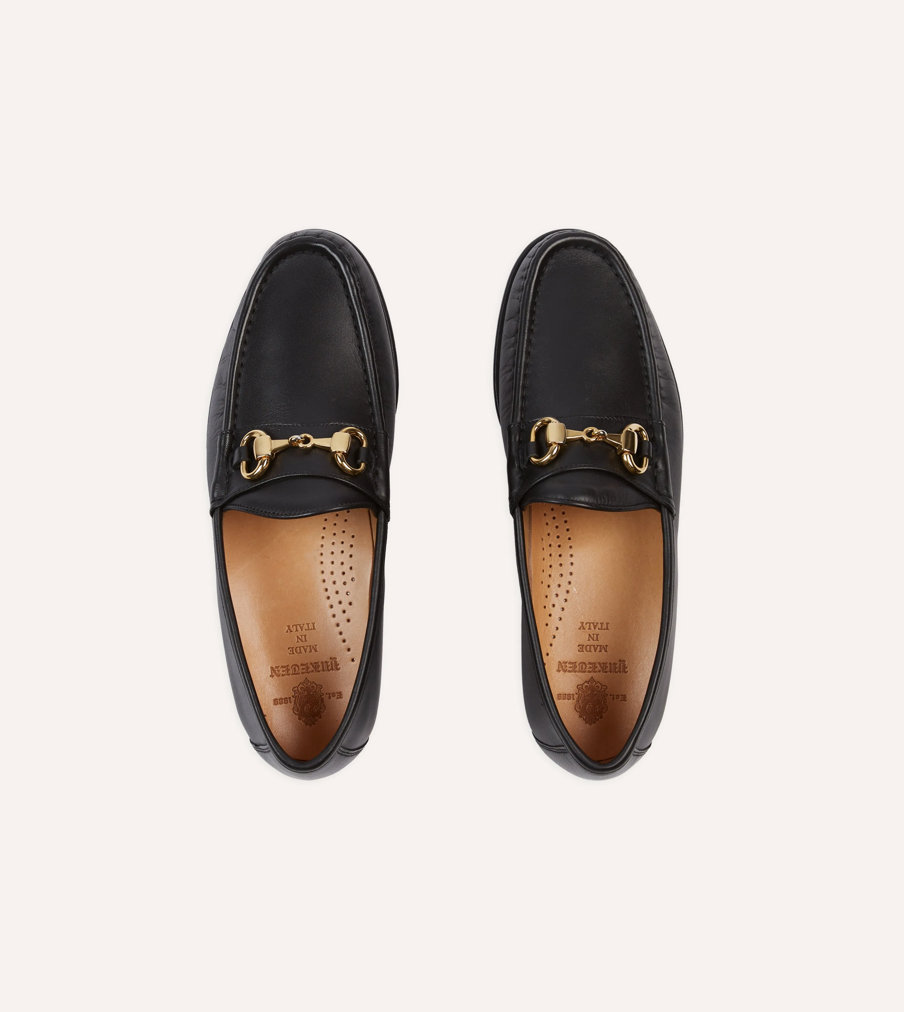 Yuketen Moc Ischia Black Leather Bit Loafer Breathable Material