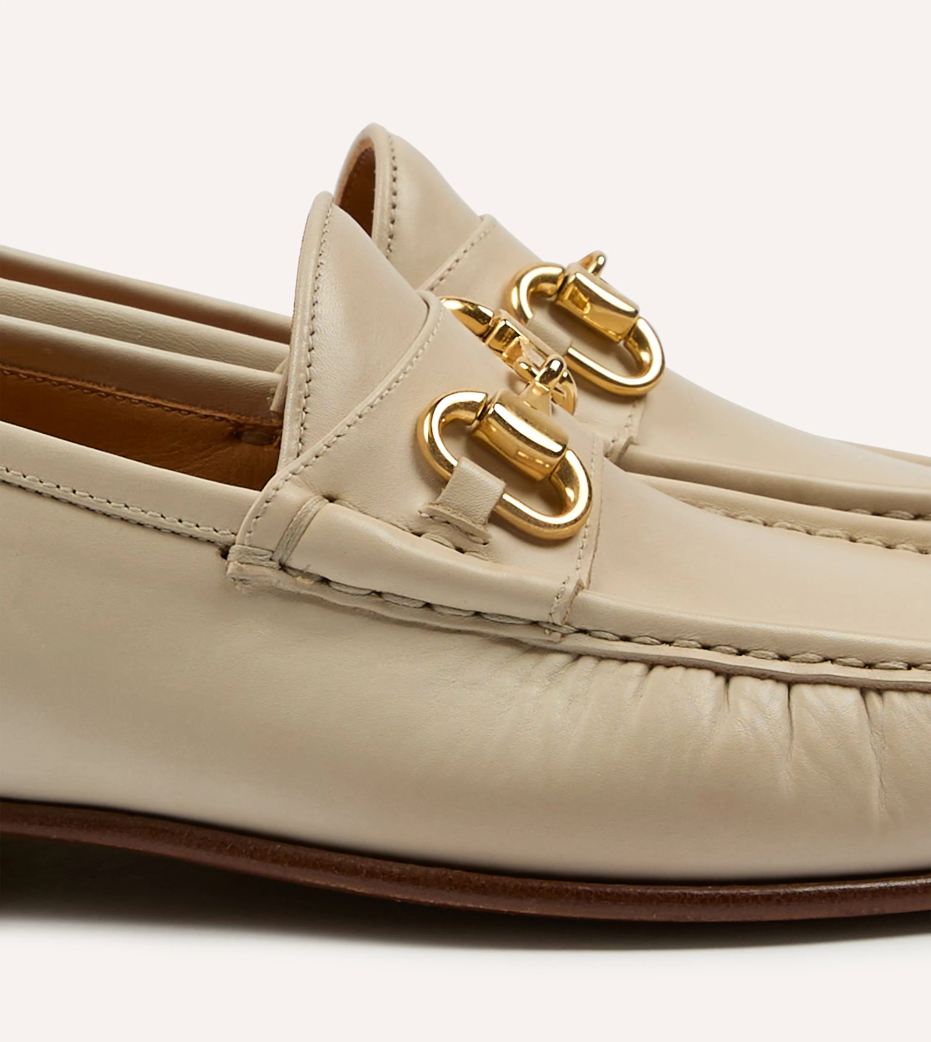 Business Trip Yuketen Moc Ischia Ivory Leather Bit Loafer