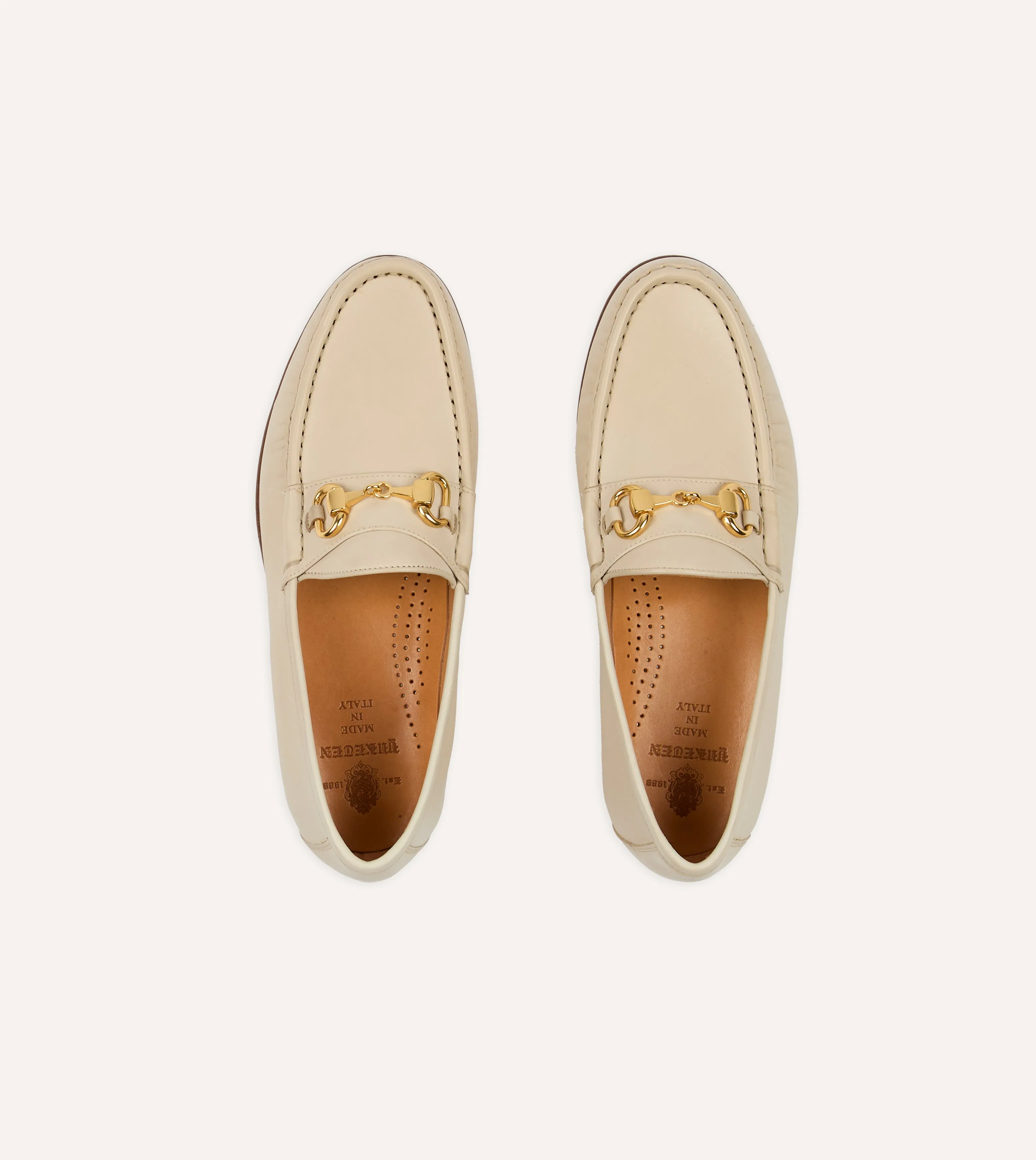 Yuketen Moc Ischia Ivory Leather Bit Loafer Shock-absorbent arch
