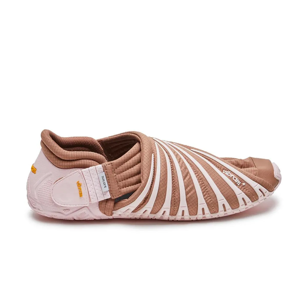   Vibram Wmns FUROSHIKI Futon Low 'Brown Pink' Leather Upper Flexible Fit Frequent Travelers